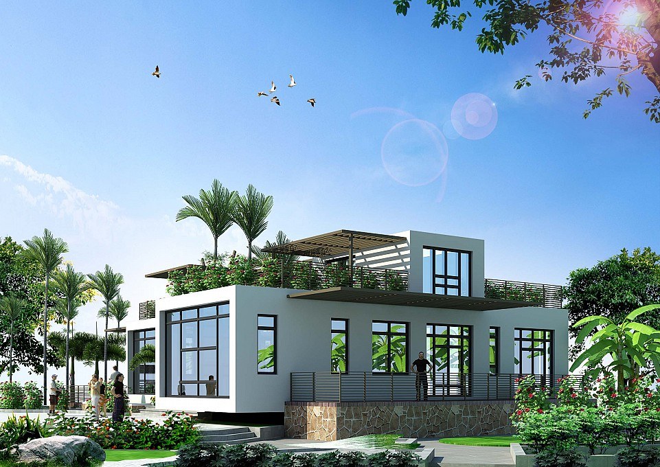 Công ty TNHH Kiến trúc Xây dựng Đoàn Anh Quốc - MẪU BIỆT THỰ MINI TRỆT CÓ HỒ BƠI ĐẸP TẠI PHAN THIẾT