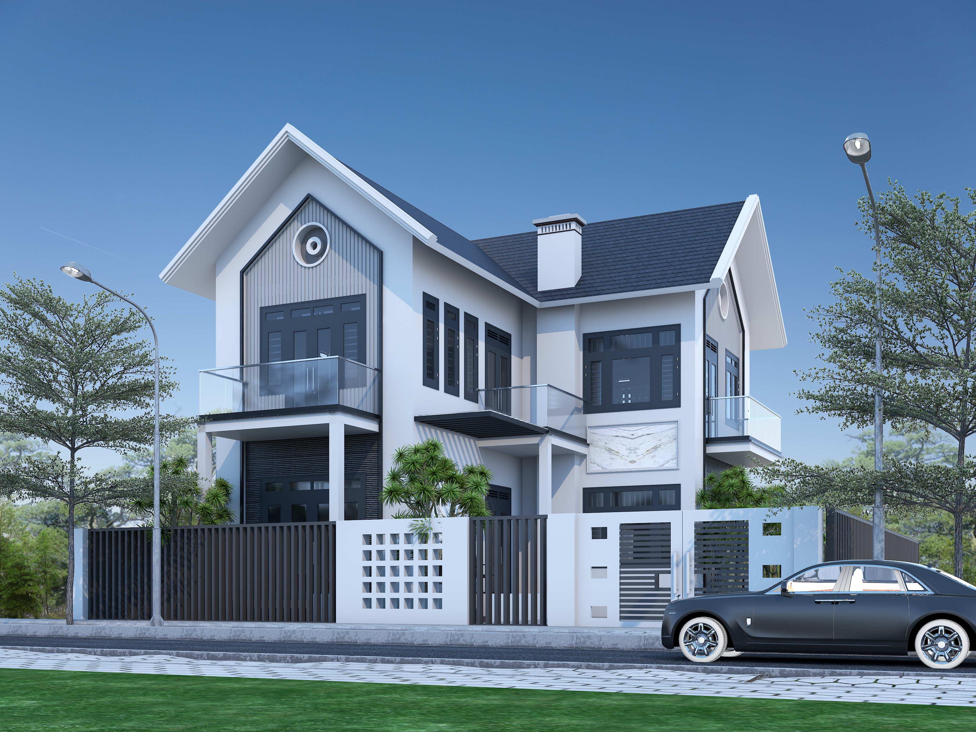 Công ty TNHH Kiến trúc Xây dựng Đoàn Anh Quốc - CHIÊM NGƯỠNG 12 MẪU NHÀ NÔNG THÔN 2 TẦNG HIỆN ĐẠI MÁI THÁI SIÊU ĐẸP TẠI PHAN THIẾT