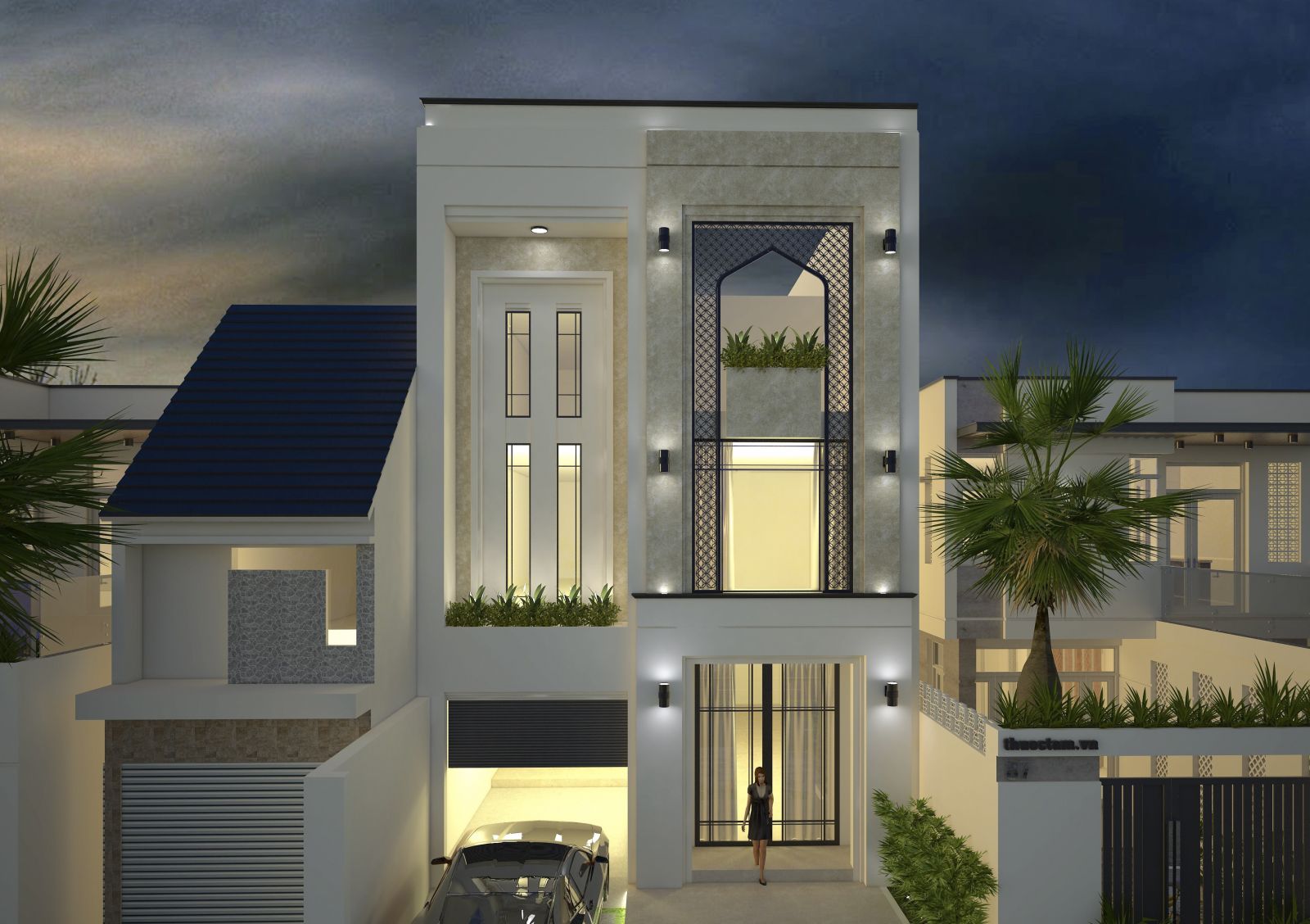 Công ty TNHH Kiến trúc Xây dựng Đoàn Anh Quốc - THIẾT KẾ BIỆT THỰ MINI HIỆN ĐẠI 120M2 ĐƠN GIẢN MÀ SANG TRỌNG TẠI PHAN THIẾT