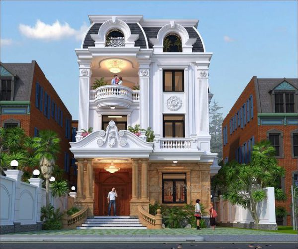 Công ty TNHH Kiến trúc Xây dựng Đoàn Anh Quốc - THIẾT KẾ BIỆT THỰ TÂN CỔ ĐIỂN 3 TẦNG TẠI PHAN THIẾT