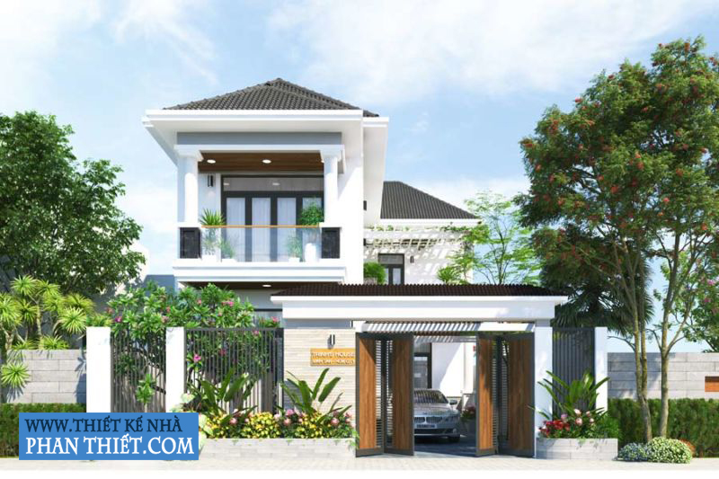 Công ty TNHH Kiến trúc Xây dựng Đoàn Anh Quốc - MẪU THIẾT KẾ VÀ THI CÔNG BIỆT THỰ 2 TẦNG MÁI THÁI TẠI PHAN THIẾT ĐẸP NHẤT HIỆN NAY